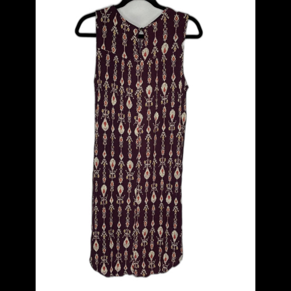 Knox Rose Mini Dress Women's Size M Rayon Burgandy Sleeveless Button up  Boho - Picture 5 of 11